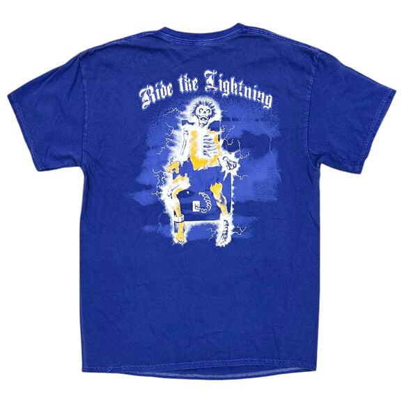 Urban Outfitters X Metallica T-Shirt Ride The Lightning Blue Garment Dye Fit Tee - Picture 3 of 3